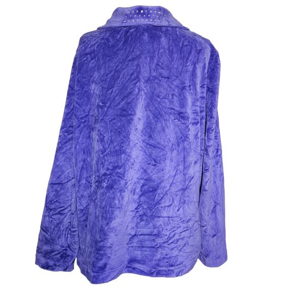 Vintage Purple Velour Studded Jacket Size 14 - Picture 2 of 4